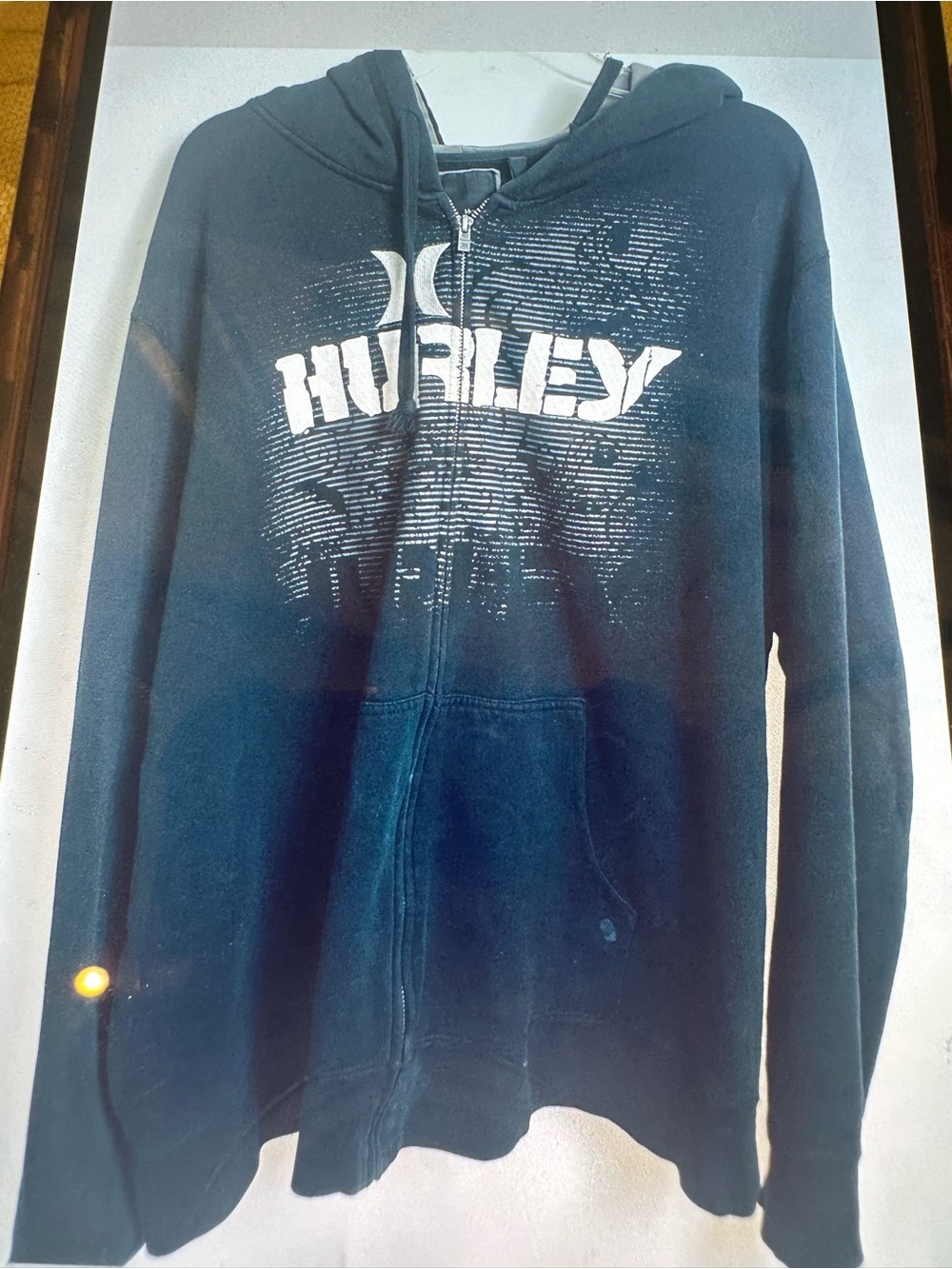 Hurley Black Full-Zip Hoodie with White Logo